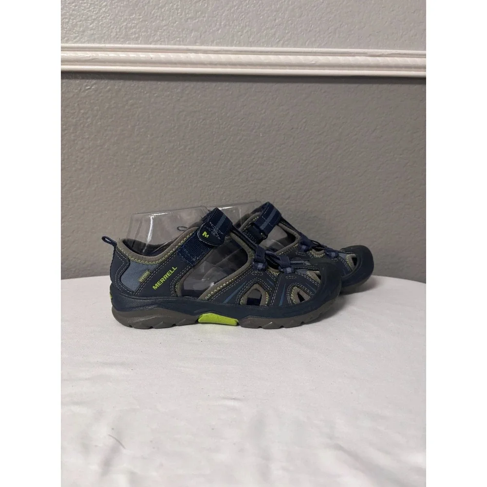Merrell Kids 3M Hydro Water Sandals Navy Blue Leather Closed Toe Hiking MC53375